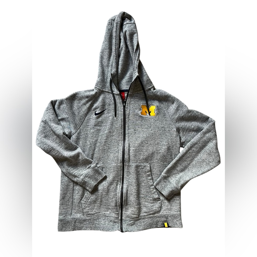 Nike Michigan Wolverines University Sweatshirt  Adult's‎ M Gray Full Zip Jacket✅